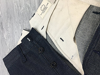 Courtney & Co. Cornbury 965 - Black 171 corozo button on Blackhorse Lane Jeans